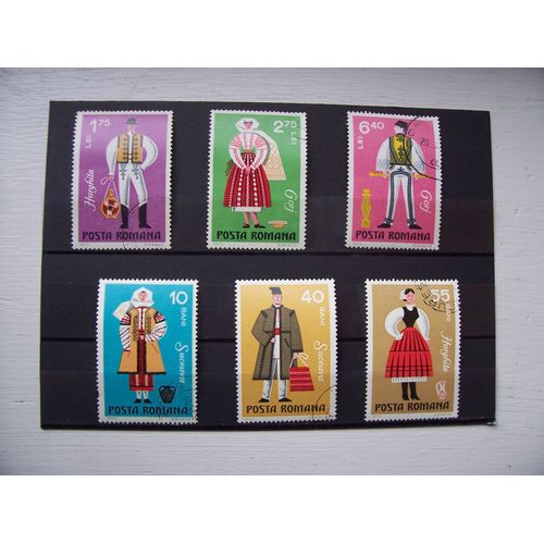Série 6 Timbres Costumes 1973 Roumanie