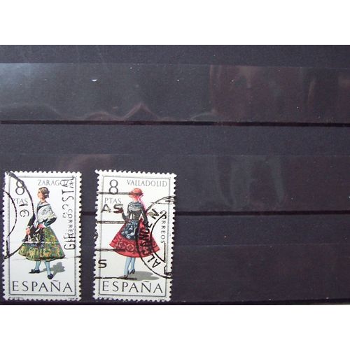 Série 2 Timbres Costumes 1971 Espagne