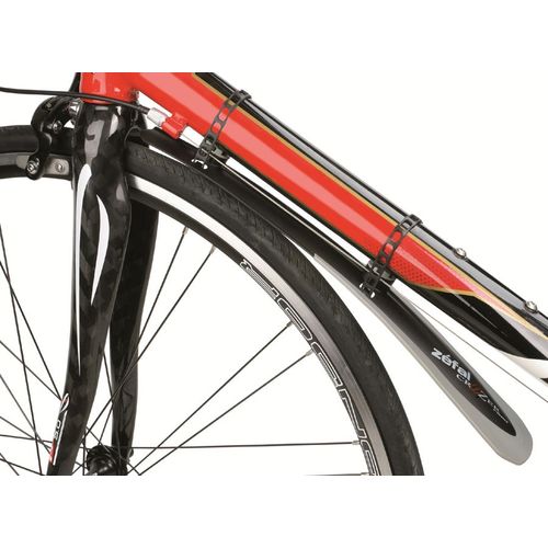 Garde Boue Vélo Route Marque Zefal Modèle Croozer Road En Résine Techno-Polymère - Bavette Surmoulée -Fixation Par Sangles Élastomère - Tube Maxi Diamètre 55mm -Poids 60g - Largeur Lame: De 50 À 70 Mm