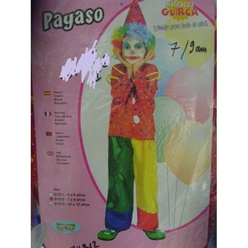 Costume Enfant Clown 7/9 Ans