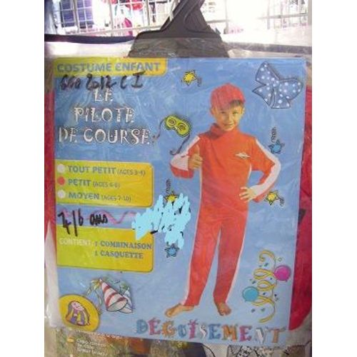Costume Enfant Pilote De Course 4/6 Ans