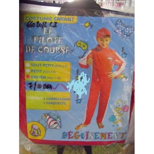 Costume Enfant Pilote De Course 7/10  Ans
