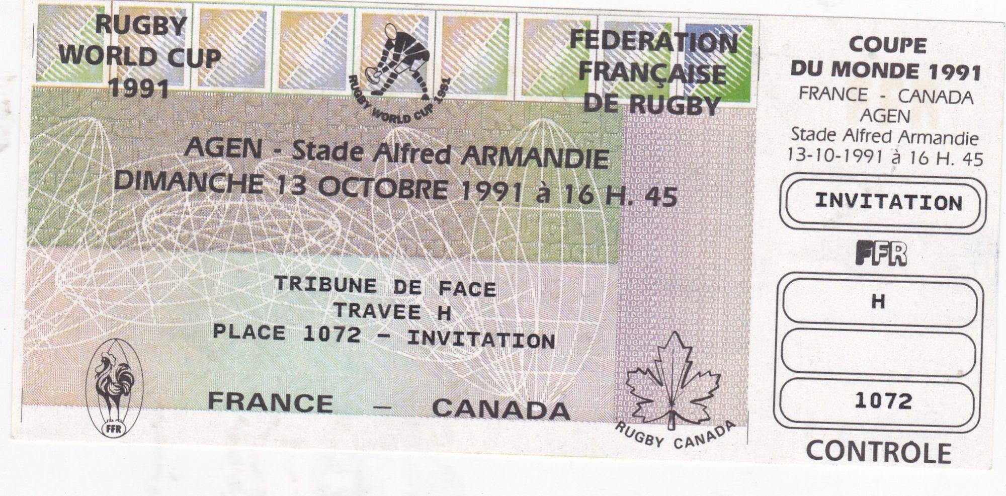 Billet Coupe Du Monde Rugby - DrBeckmann