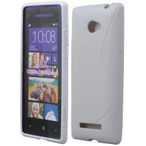 Coque De Protection Semi Rigide Façon S Htc Windows Phone 8 Blancs