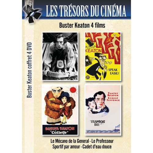 Coffret 4 Dvd Buster Keaton : Le Mécano De La General (The General) - Sportif Par Amour (College) - Cadet D'eau Douce  (Steamboat Bill Jr.) - Le Professeur (Speak Easily)