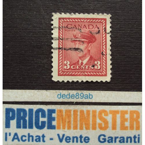 Canada.. 3 Cents . Le Roi Georges V I . Production De Guerre . Oblitéré.
