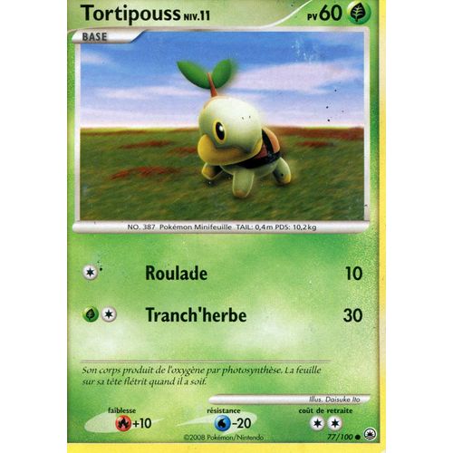 Carte Pokémon, N° 77 " Tortipouss ", À Collectionner