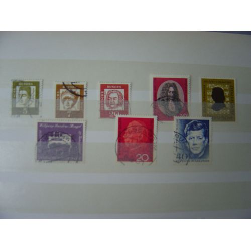 Allemagne - 8 Timbres Oblitérés Des Années 60 : Personnages Célèbres