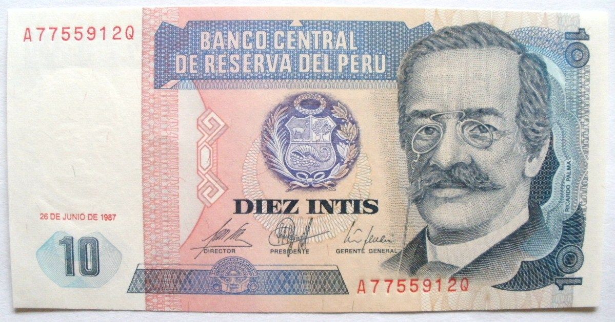 Billet De Banque 10 Intis Du Perou (10 - Diez Intis Banco Central De Reserva Del Perou)