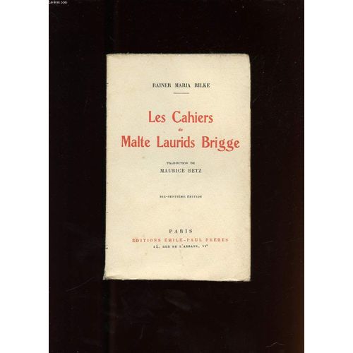 Les Cahiers De Malte Laurids Brigge