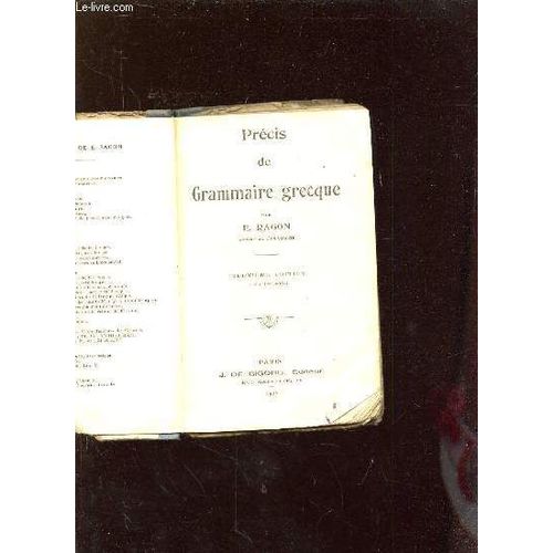 Precis De Grammaire Grecque. 9em Edition.