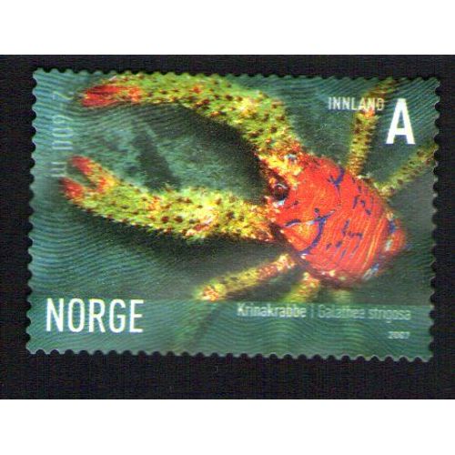 Norvege Timbre Stamp Crabe Galathée Striée Galathea Strigosa 2007 Wns N° 032.07