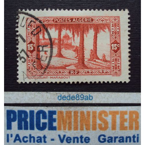 Algérie - R F .. 15c . Touggourt - Marabout . Oblitéré.