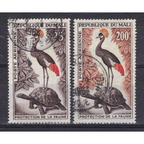 Mali 1963 Poste Aerienne : Faune - Série De 2 Timbres Oblitérés