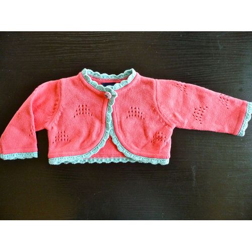Gilet Corail Et Turquoise Sergent Major 6 Mois
