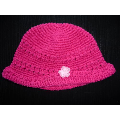 Chapeau En Coton Rose Fushia 45 Cm 3 / 6 Mois