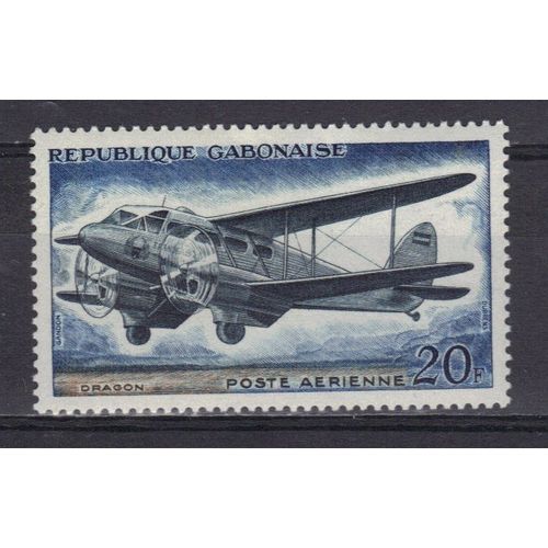 Gabon 1962 Poste Aerienne : Evolution Des Transports Aériens : De Haviland "Dragon" - Timbre Neuf *