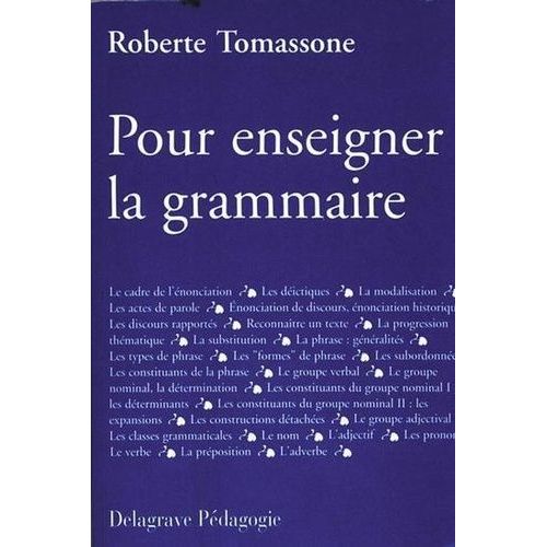 Pour Enseigner La Grammaire