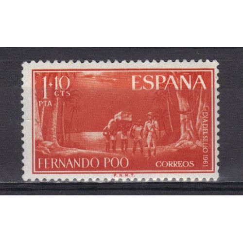Fernando Poo 1961 Province Espagnole : Journée Du Timbre : Sortie En Brousse - Timbre Neuf *
