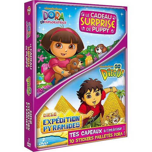Dora L'exploratrice - Le Cadeau Surprise De Puppy + Go Diego! - Diego Expédition Pyramides - Pack