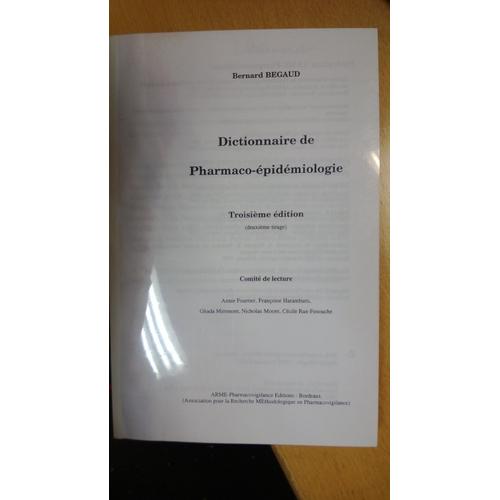 Dictionnaire De Pharmaco-Épidémiologie