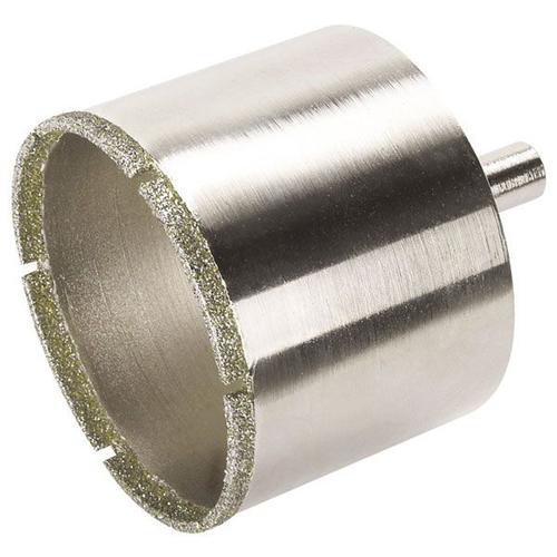 Wolfcraft Trépan diamant céramique avec éponge, tige 10 mm pour perceuse Ø 74