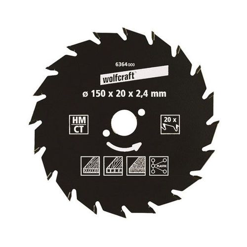 Wolfcraft Lame de scie circulaire CT, 160x20x2.4 mm, 20 dents