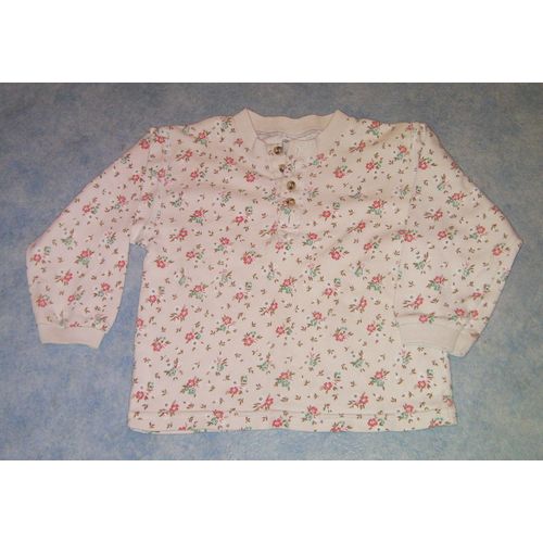 T-Shirt Blanc Fleuri - Taille 2 Ans