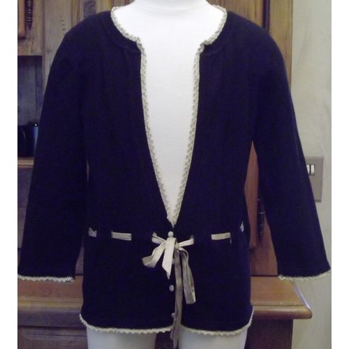 Pull/Gilet White House Black Market Noir & Satin Beige T.S