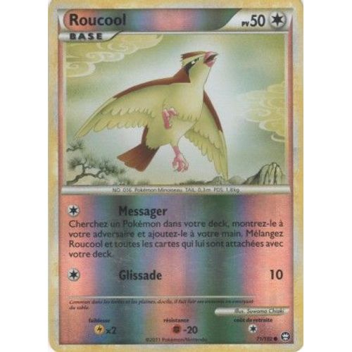 Carte Pokémon "Roucool" Pv50 Holo Reverse 71/102