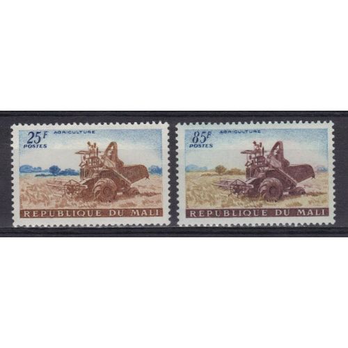 Mali 1961 : Agriculture (Moissonneuse-Batteuse) - Série De 2 Timbres Neufs *