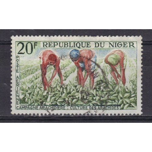 Niger 1963 Poste Aerienne : Campagne Arachidière : Culture - Timbre Oblitéré