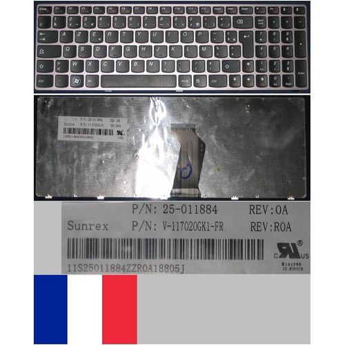 Clavier Azerty Français / French Pour LENOVO V570 Series, Noir / Black, Rose-frame / Pink-frame, Model: V-117020GK1-FR, P/N: 25-011884, 11S25011884