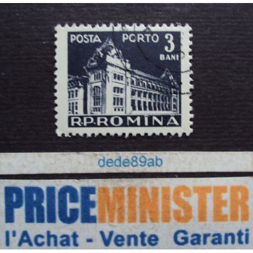 Roumanie.. 3 Bani R P Romina . Hotel Des Postes . Oblitéré.