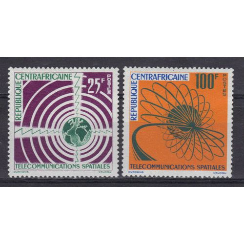 Centrafrique 1963 : Télécommunications Spatiales - Série Entière De 2 Timbres Neufs *