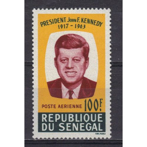 Senegal 1964 Poste Aerienne : Anniversaire De La Mort Du Président John F. Kennedy - Timbre Neuf *