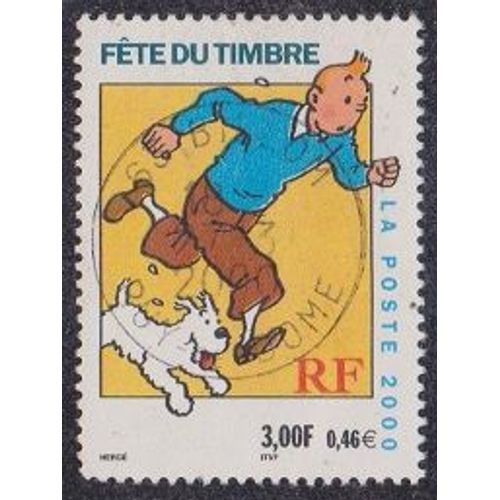 Timbre N°3303 Y&t 3,00 F Multicolore Fête Du Timbre Tintin Et Milou (D'après L'oeuvre De Hergé)