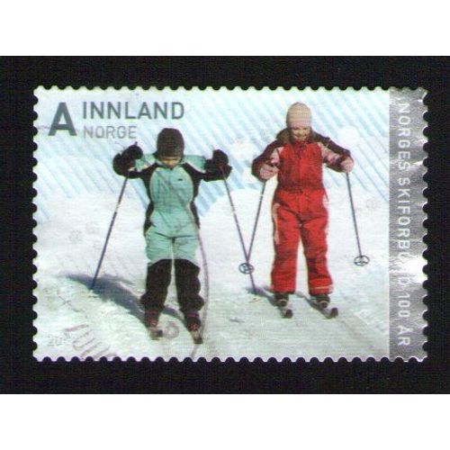 Norvege Oblitération Ronde Used Stamp Enfants À Ski Innland Norge 2008 Wns No008.08