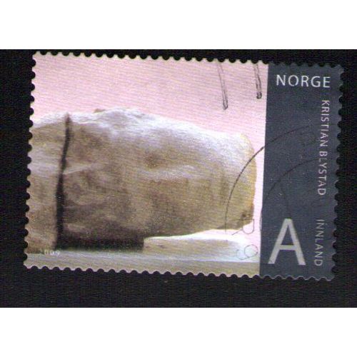 Norvege Oblitéré Used Stamp Sculpture Tête De Granit Sur Le Côté 2009 Wns No035.09