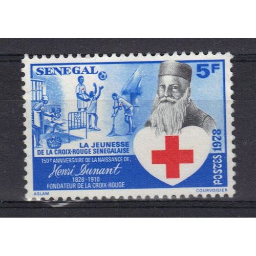 Senegal 1963 : Sesquicentenaire De La Naissance D'henri Dunant, Fondateur De La Croix-Rouge - Timbre Oblitéré