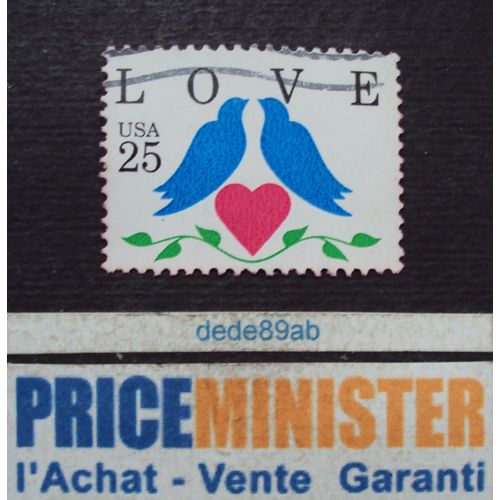 Etats-Unis.. 25 Cents . L.O.V.E. (Oiseaux & Coeur) Oblitéré.