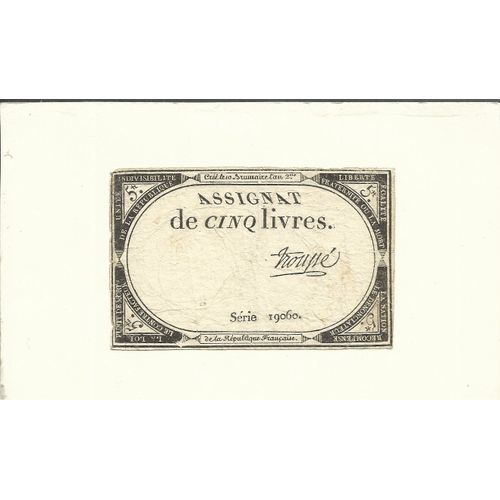 Assignat De 5 Livres  10 Brumaire An Ii ( 31 Octobre 1793)