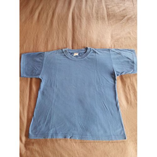 T-Shirt Bleu Uni Taille 7/8ans