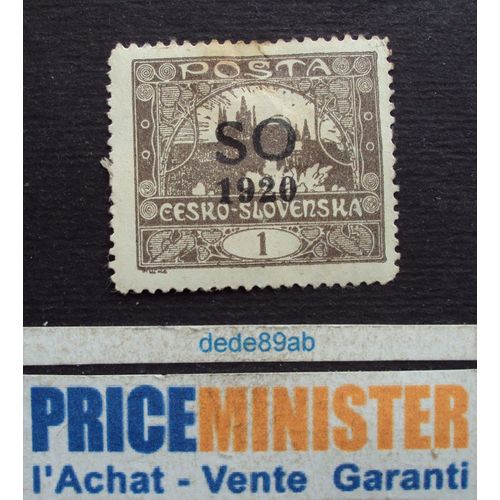 Tchécoslovaquie.. 1 Cesko-Slovenska . 1919 Surchargé S O 1920 . Le Château De Praque - Hradcany . Non Oblitéré.
