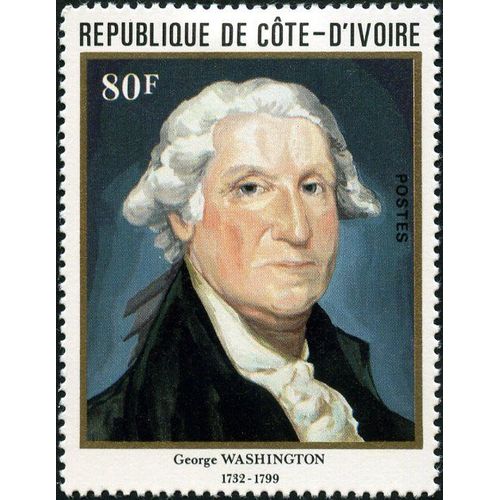 Timbre Oblitéré Côte D'ivoire - G. Washington