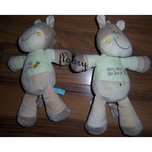 Doudou Zèbre Bébérêve Maillot Vert Ane Beige Bébé Rêve Lot De Deux Zèbres Les Amis Du Jardin
