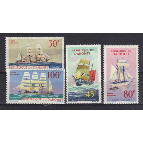 Dahomey 1967 Poste Aerienne : Bateaux Divers : "Suzanne" / "Esmeralda" / "Marie-Alice" / "Antonin" - Série Entière De 4 Timbres Neufs * Cote 9,35 