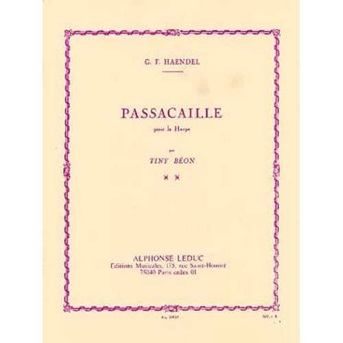 Haendel : Passacaille Pour Harpe
