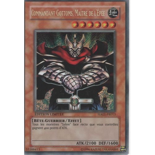 Yu-Gi-Oh! Ha01-Fr013 Commandant Gottoms, Maître De L'epée / Commander Gottoms, Swordmaster Secret Rare