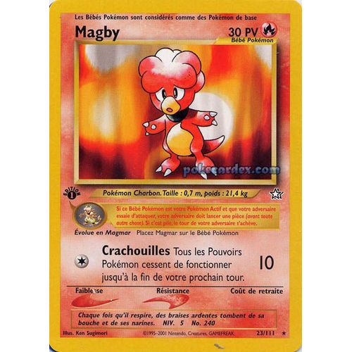 Pokemon Magby Neo Genesis 23 111 Cartes De Jeux Rakuten